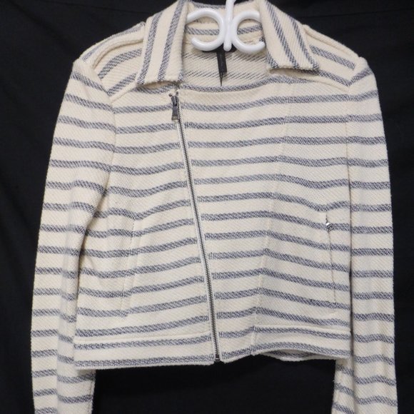 BCBG MAXAZRIA, small, striped zip jacket, BNWT